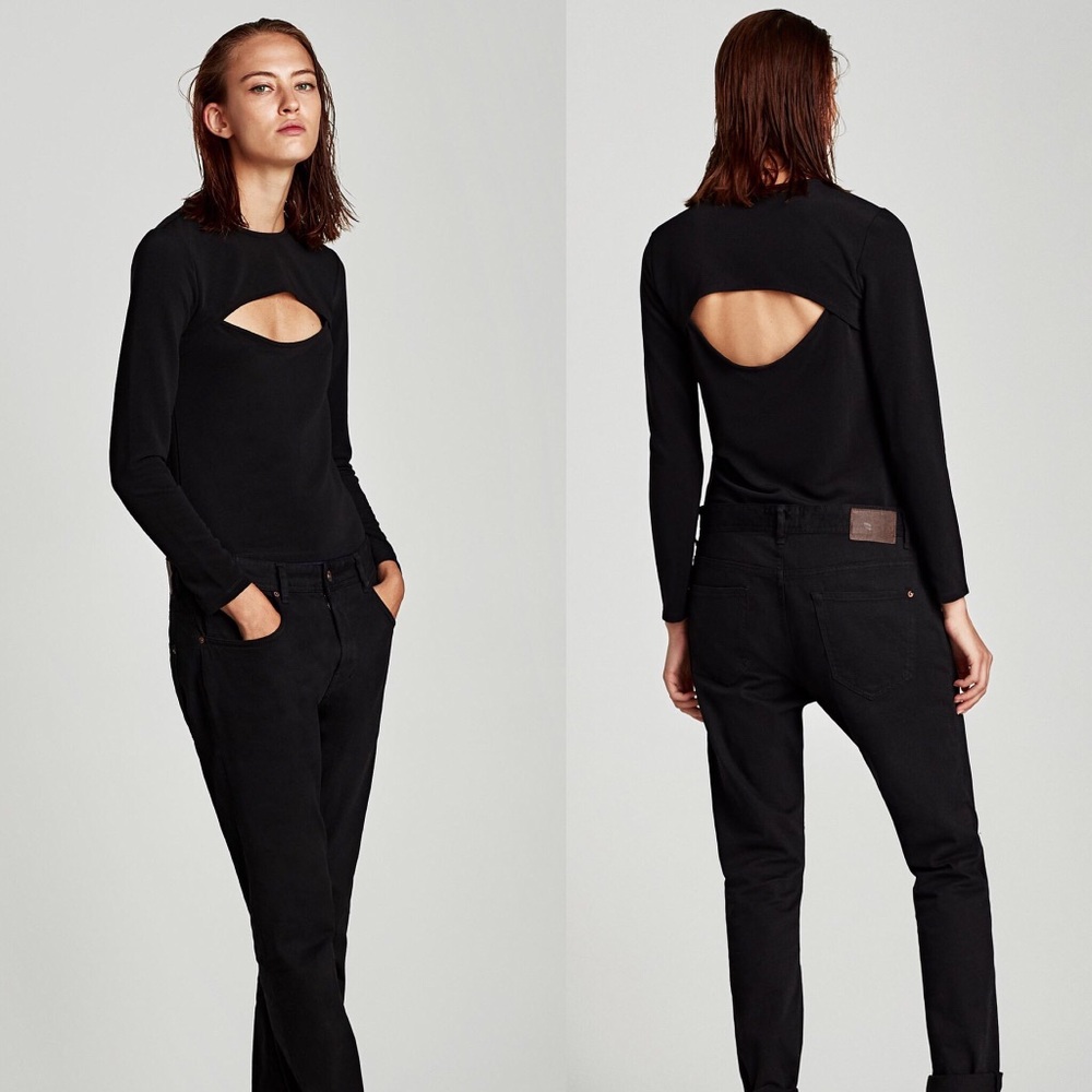 NWT Zara Long sleeve top with slit: medium